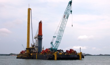Koon Construction Fall Pipe Pontoon  started operating